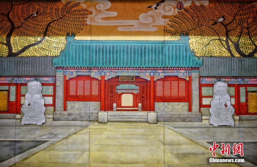 北京“地鐵美術(shù)館”再添新 京味古韻濃郁中國風(fēng)