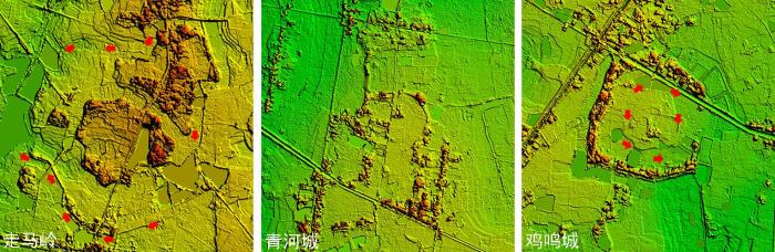 走馬嶺、青河城、雞鳴城遺址數(shù)字表面模型(1km×1km)?！⒔▏?供圖