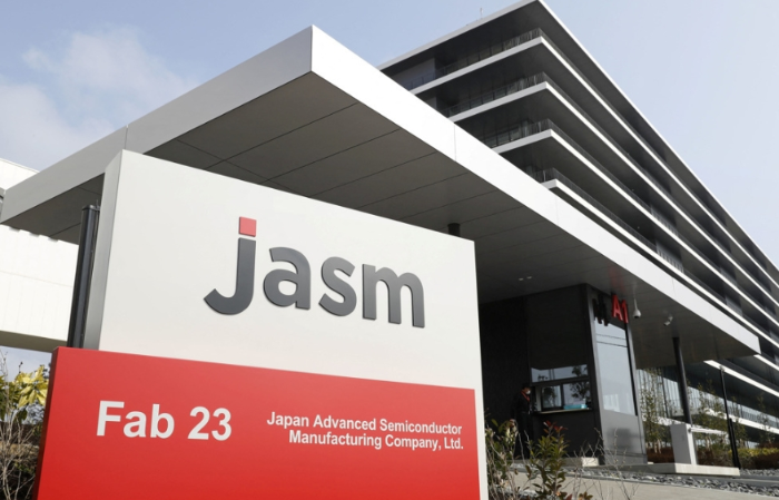 臺積電子公司日本先進半導體制造 (JASM) 位于日本熊本縣菊陽町半導體工廠全景。（路透社）